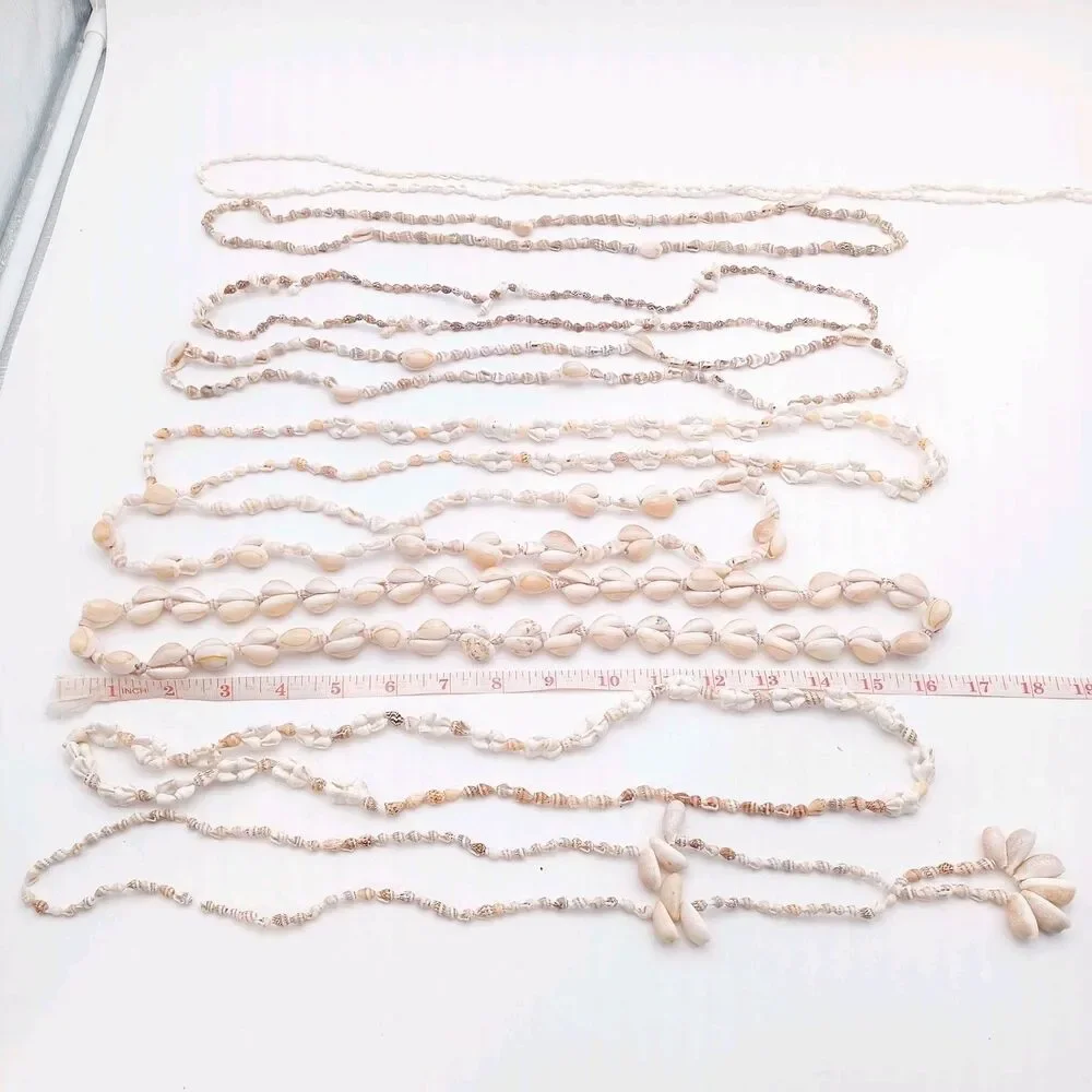 Shell Necklaces Beach Wedding Jewelry Lot of 9 Bulk Mixed Shells Handmade